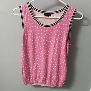 Talbots Pink and White Polka Dot Tank Top